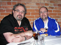 Mark Reeves and Bruce at Dinner after a long day of evaluating athletic shoes.