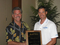 Dr. Doug Richie receiving the Richard Schuster Award in Hawaii