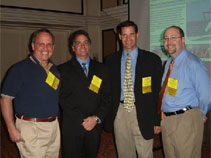 AAPSM Vice President David Davidson, DPM (l) appears with AAPSM Fellow Gerald Cosentino, DPM and AAPSM President Matt Werd, DPM and AAPSM President Elect Bruce Williams, DPM (r) after Dr. Cosentino's outstanding lecture during the AAPSM sports medicine track at the 2008 SAM meeting in Orlando.
